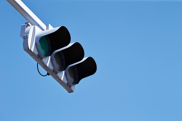 traffic light on blue sky