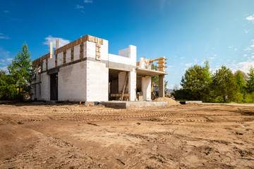 single-family house construction site