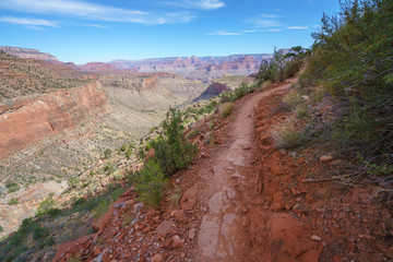 hiking the grandview trail at the south rim of grand canyon in arizona,usa
