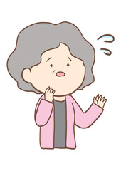 シニアの女性の表情　焦る