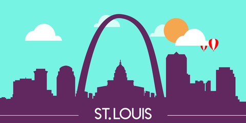St. Louis skyline silhouette flat design vector illustration