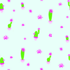 illustration of a llama , cactus, vector graphics