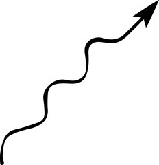  Hand drawn vector arrow as a wavy line doodle on white background. Design element vector illustration. Can be used for books, wrapping paper, fabric, textiles, web