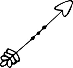  Hand drawn vector arrow doodle on white background. Design element vector illustration. Can be used for books, wrapping paper, fabric, textiles, web