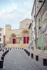 Fototapeta na wymiar The Abbey of Saint-Gilles, monastery in Saint-Gilles, southern France