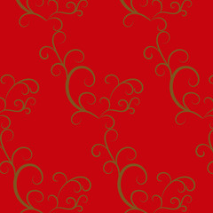 Decorative spiral pattern on a red background