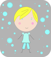 Cute little boy vector character illustration