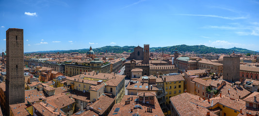 Aerial view of central Bologna