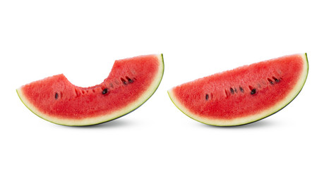 Sliced fresh watermelon isolated on white background. Object with clipping path