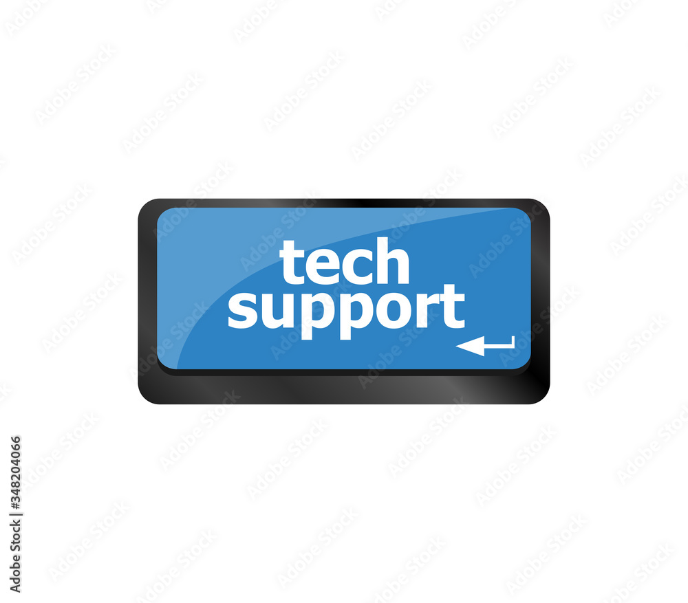 Poster personal computer keyboard with key tech support