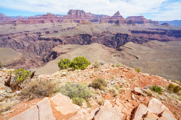 hiking the grandview trail at the south rim of grand canyon in arizona,usa