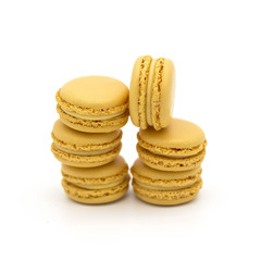 macaroon cake on a white background in orange