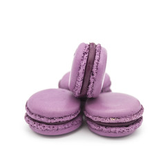 macaroon cake on a white background lavender color