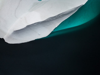 Arctic icebergs from above, captured by drone 