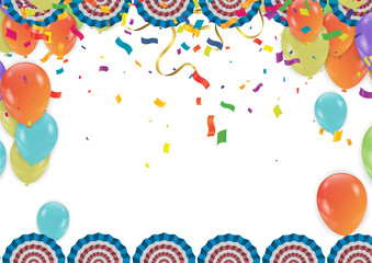 Celebrations Colorful bright confetti isolated on background. Festive vector illustration