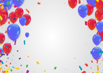 Celebrations Colorful bright confetti isolated on background. Festive vector illustration