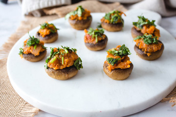 Stuffed Mushroom with sweet potatoes purée