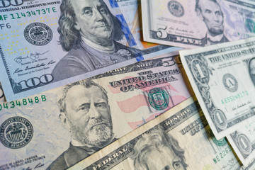 American dollars.Money in a modern financial situation. Crisis and rise in exchange rates. Stock...