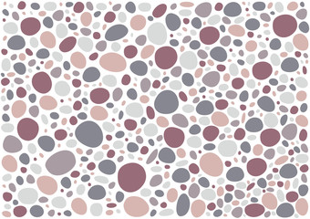 Abstract illustration background, polka dot pink, gray, purple color on white.