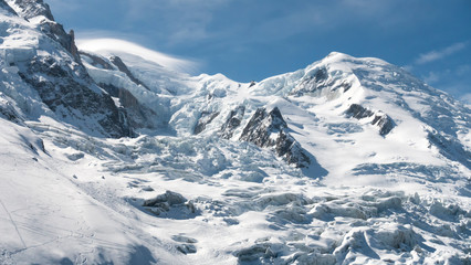 Fototapeta na wymiar Mont Blanc north face, Bossons glacier