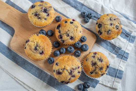 home made sweet blueberry muffin on a table