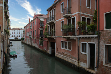 roads and canals in venice italy without crowds in dull weather
