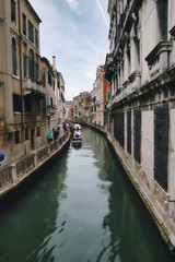 Fototapeta na wymiar roads and canals in venice italy without crowds in dull weather