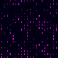 Futuristic tech pattern. Magenta sparse binary seamless pattern. Attractive background. Attractive vector illustration.