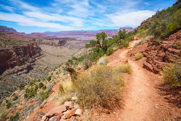 hiking the grandview trail at the south rim of grand canyon in arizona,usa