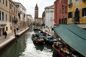 roads and canals in venice italy without crowds in dull weather
