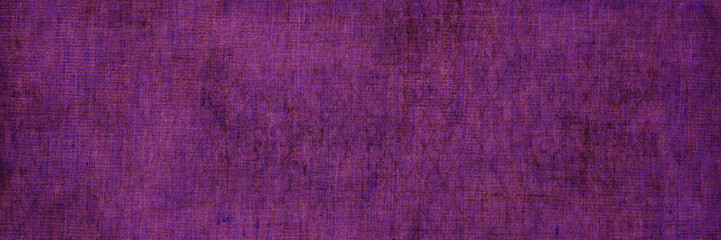 Ancient purple linen cloth banner. Pure linen fabric texture