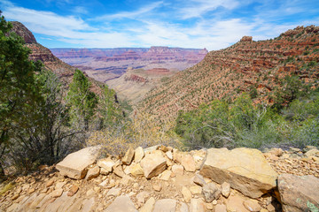 hiking the grandview trail at the south rim of grand canyon in arizona,usa