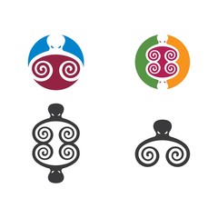 octopus icon logo vector illustration design