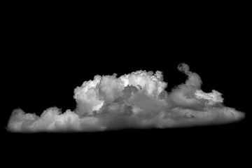 White cloud isolated on black background realistic cloud.