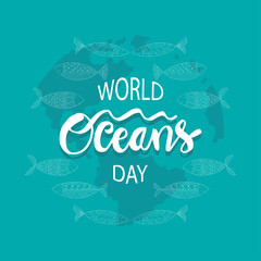 World ocean day poster concept.