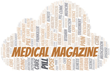 Obraz premium Medical Magazine word cloud collage made with text only.