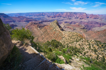 hiking the grandview trail at the south rim of grand canyon in arizona,usa