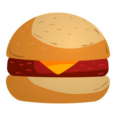 Simple cheeseburger with white bun