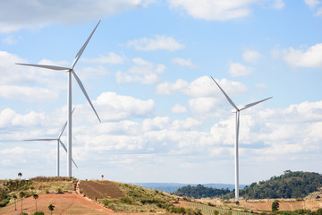 Wind turbine on the hill