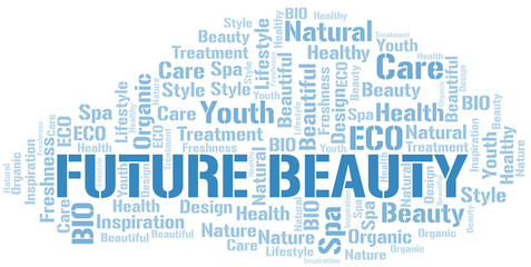 Obraz premium Future Beauty word cloud collage made with text only.