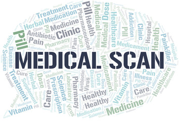 Fototapeta premium Medical Scan word cloud collage made with text only.