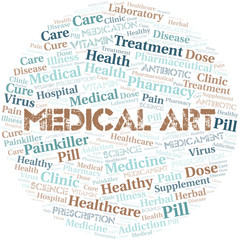 Medical Art word cloud collage made with text only.
