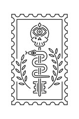 Snake key guardian black on white