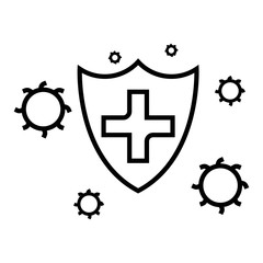 Сorona virus concept with protective antivirus shield to coronavirus, COVID-19, 2019-nCoV infection