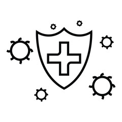 Сorona virus concept with protective antivirus shield to coronavirus, COVID-19, 2019-nCoV infection