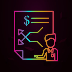 Corporate and business, analytics, business man, graph, report nolan icon. Simple thin line, outline vector of Corporate and business icons for ui and ux, website or mobile application