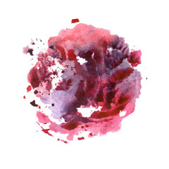 Illustration with abstract pink watercolor spot