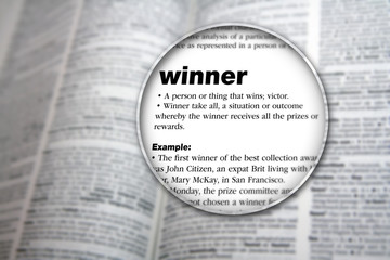 An illustrative concept design to explain the word 'Winner'.