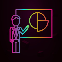 Corporate and business, analysis, business man, presentation, report nolan icon. Simple thin line, outline vector of Corporate and business icons for ui and ux, website or mobile application