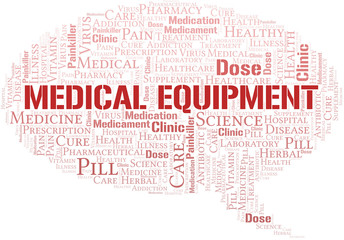 Fototapeta premium Medical Equipment word cloud collage made with text only.